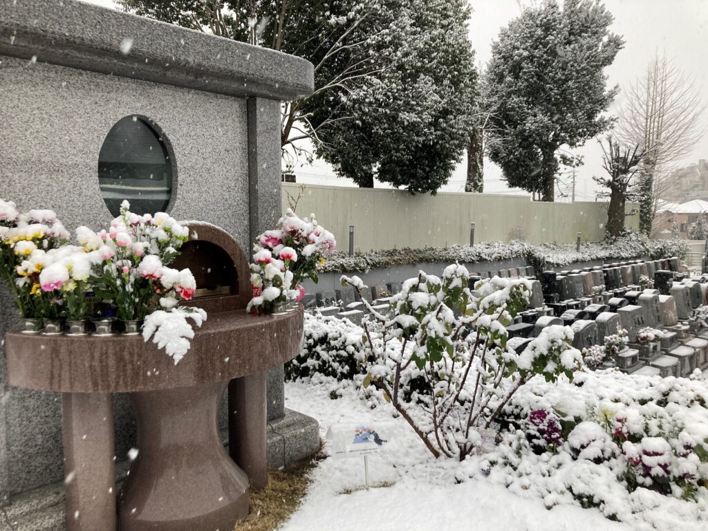 2022年1月6日永代供養墓の雪